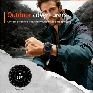 2026NEW ทหาร Smartwatch ผู้ชาย 1100mAh แบตเตอรี่ทนทานเป็นพิเศษ 1.7 นิ้ว HD หน้าจอเข็มทิศ SmartWatch 3ATM กันน้ํา HD Call 100 + โหมดกีฬาไฟฉาย LED