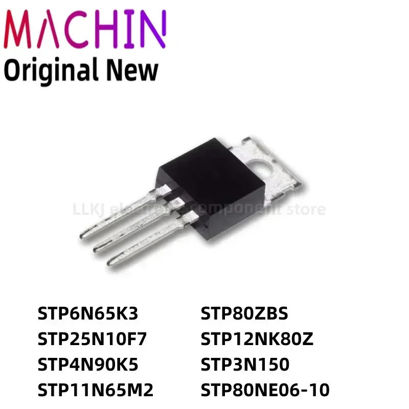 5 ชิ้น STP6N65K3 STP25N10F7 STP4N90K5 STP11N65M2 STP80ZBS STP12NK80Z STP3N150 STP80NE06-10 TO220 Fie