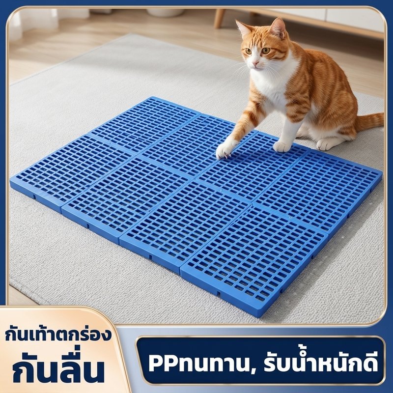 แผ่นรองพื้นกรง สัตว์เลี้ยง กันเท้าตก ระบายอากาศ ไม่กักปัสสาวะ ถอดทำสะอาดง่าย เบาแข็งแรง