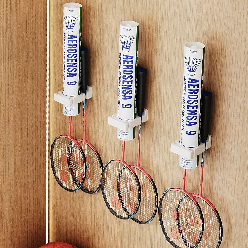 TB Spot Goods#Badminton Racket Storage Display Rack Home Special Hook Tennis Racket Wall Hanging Rac