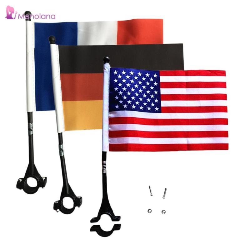 [Menolana] Kids Bike Handlebar Square Flag Pole Tear-Resistant Cycling Scooter Safety Flag Cyclist M