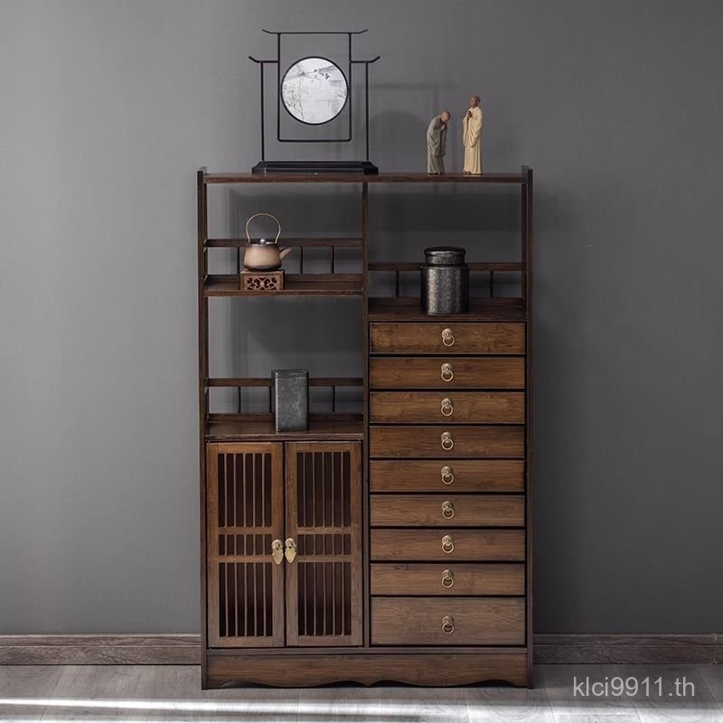 ล็อคโบราณ Puer Multi-Layer Tea Rack Bogu Rack ตู้น้ําชาตู้ Rack ตู้โชว์จัดเก็บ Duobaoge 5BEQ