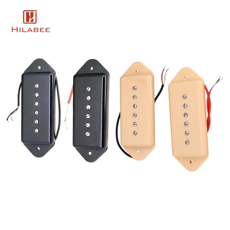 [hilabee] Soapbar P90 Guitar Pickup Neck & Bridge For LP EPI Guitars Replacement Black
