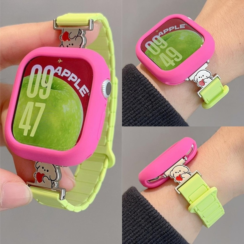 Soft Case Slim Watch Strap,Magnetic Silicone Bracelet for Apple Watch Series11 40mm 45mm 1098SE3 44m