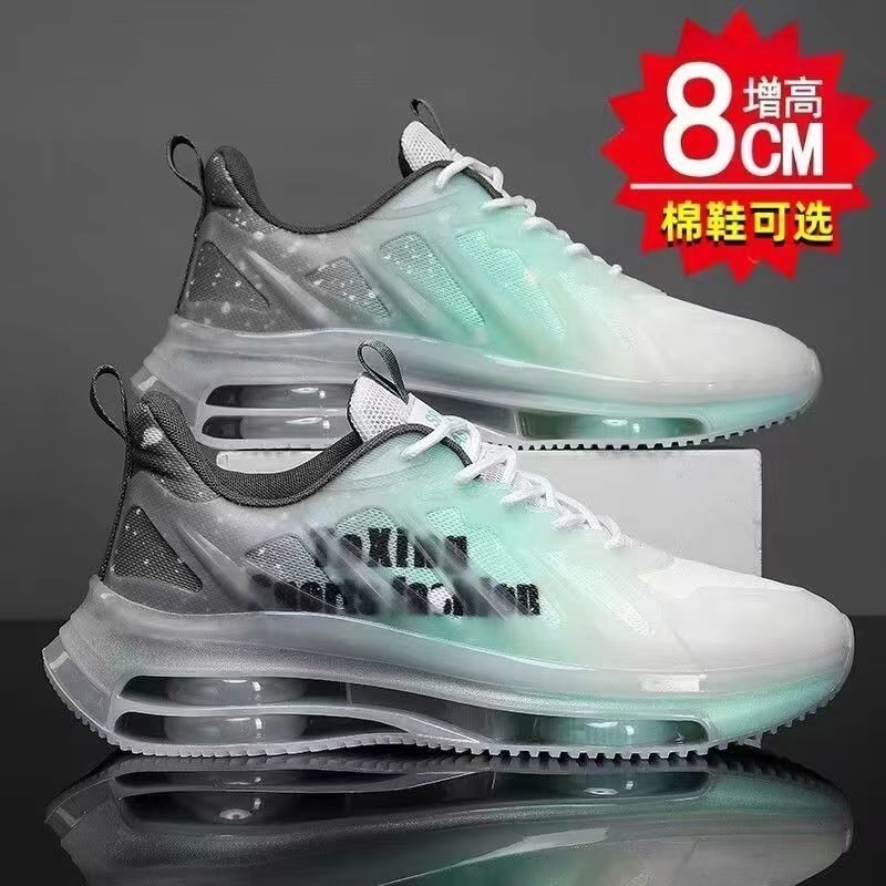 ด้านในเพิ่มความสูงรองเท้าผู้ชาย 10cm8cm6cm Breathable ตาข่ายรองเท้าอินเทรนด์ผู้ชายรองเท้ากีฬาลําลองห