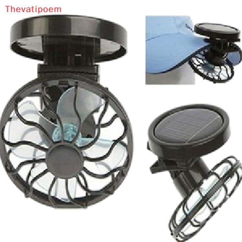 [Thevatipoem] Portable Solar Clip Fan Summer Hat Clip Fan Outdoor Camping Hiking Wilderness Survival