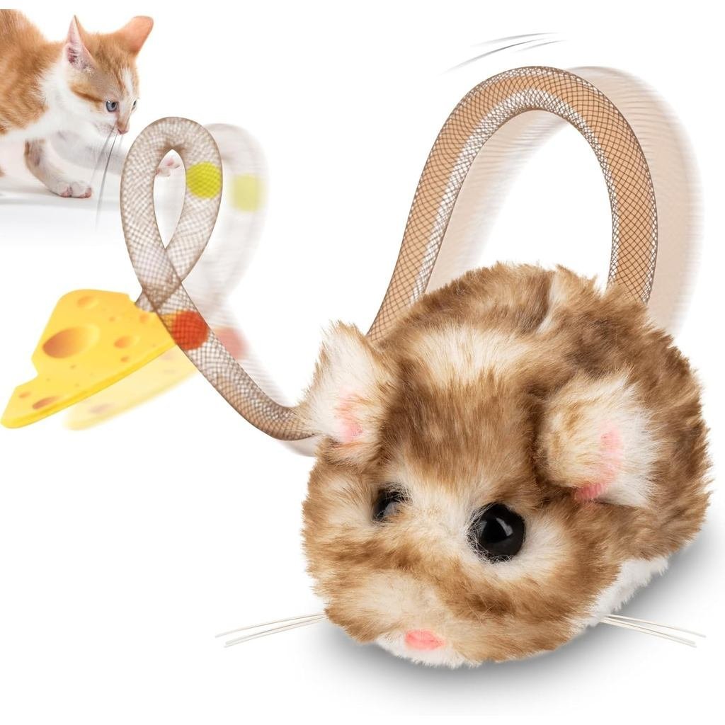 Migipaws Interactive MigiMouse ของเล่นแมว 360° Rolling & Spin พร้อม Wiggling Tail สําหรับแมวในร่ม Sm