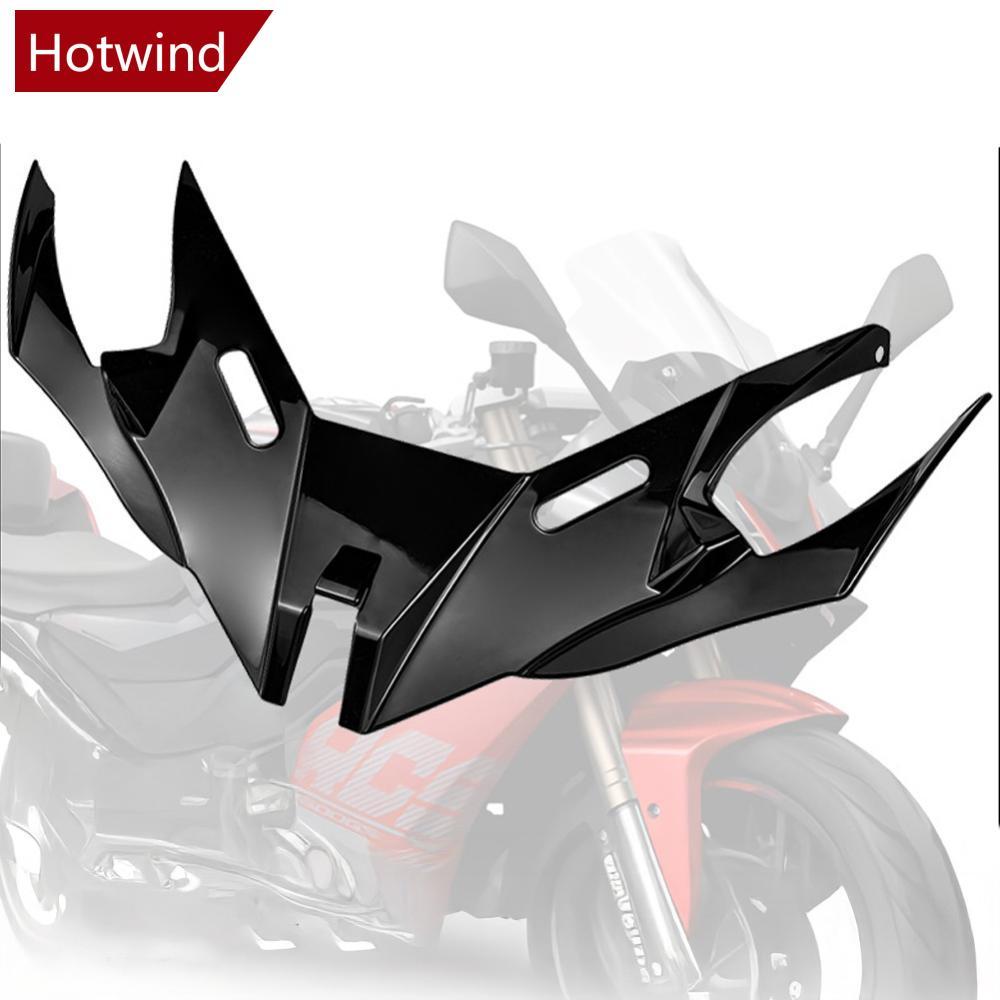 HTT รถจักรยานยนต์ Winglet Aerodynamic Wing Shark Fin Air Intake Wing ด้านหน้าคางสปอยเลอร์ & Wind Spl
