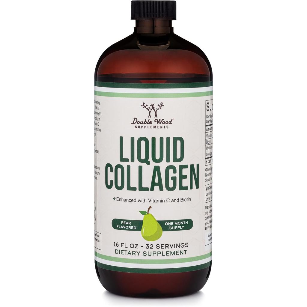 Double Wood peoples Premium Liquid Collagen - 2500mg of Hydrolyzed Bovine Collagen (ประเภท 1, 3 และ 