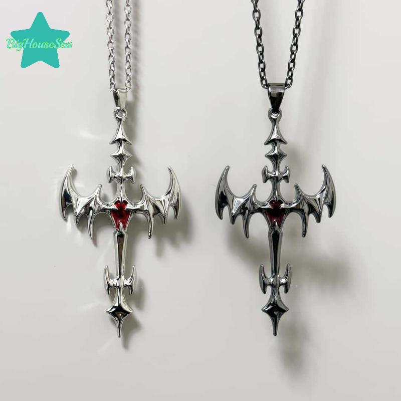 [Sea-t] Gothic Vintage Bat Choker จี้สร้อยคอสําหรับผู้ชายผู้หญิง Hip Hop Biker Party เครื่องประดับขอ