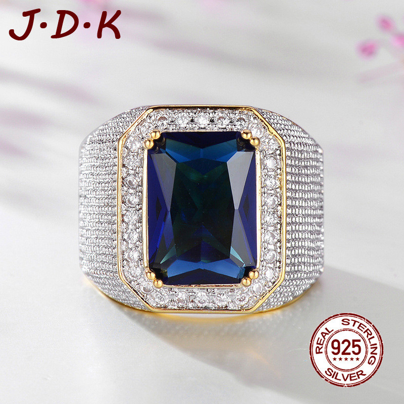 JDK 18K Gold Zircon แหวนแฟชั่นผู้ชาย