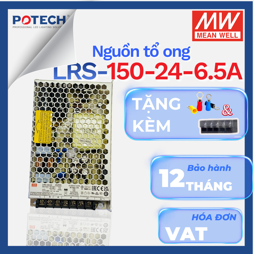 [GENUINE] แหล่งจ่ายไฟ Meanwell LRS-150F-5,LRS-150-12, LRS-150-15, LRS-150-24, LRS-150-36, LRS-150-48