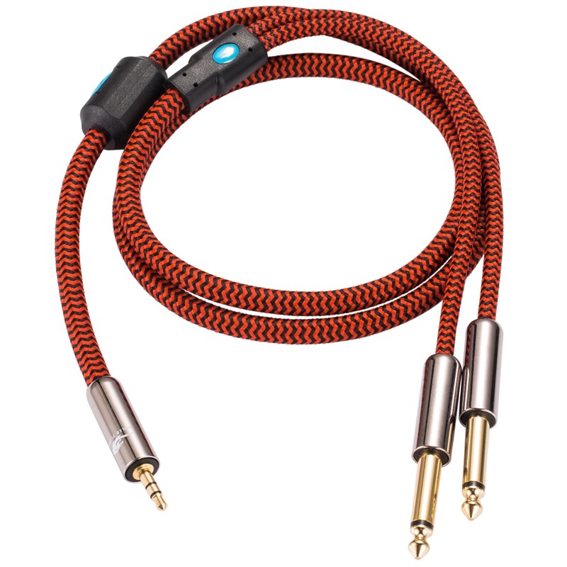 Premium Audio Cable Mini Jack 3.5mm to Dual 6.35mm for PC Headphone Mixer Console 3.5 to 2*1/4 Inch 