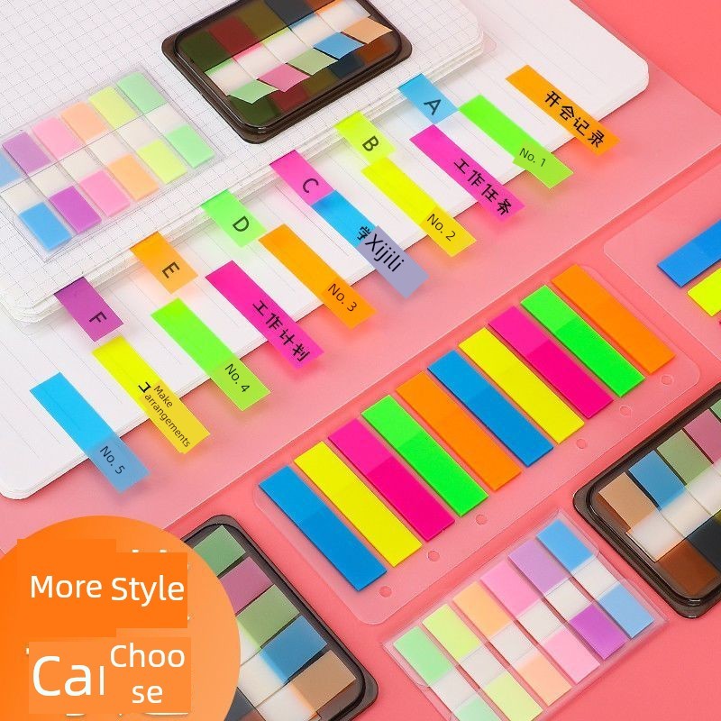 postit กระดาษโน๊ต โพสต์อิทดัชนีกระดาษฉลากแถบฉลากพลาสติกที่คั่นหนังสือนักเรียนใช้เครื่องหมายโปร่งแสงส