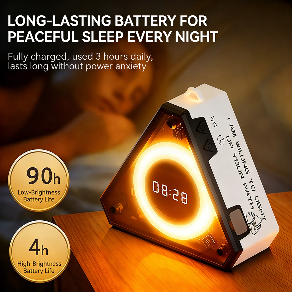 นาฬิกาปลุก Cyberpunk พร้อมไฟกลางคืน RGB และการชาร์จไร้สายสําหรับห้องการเล่นเกม