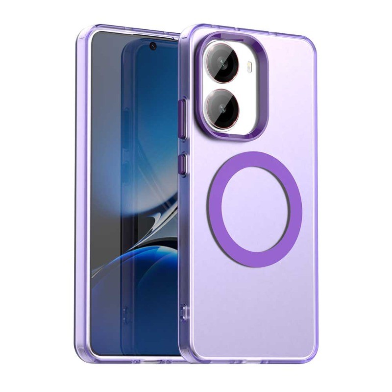 สําหรับ Xiaomi Poco X5 X6 X7 M6 M7 M8 Pro โปร่งแสง Matte เคสโทรศัพท์แม่เหล็กสีลูกกวาดกันกระแทกปกแข็งซิลิโคน