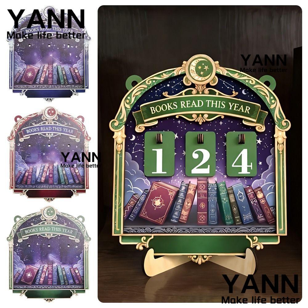 YANN การอ่าน Tracker Signage, 2D หนังสืออ่านปีนี้ Handmade อ่าน Challenge Tracker บ้าน Library Decor