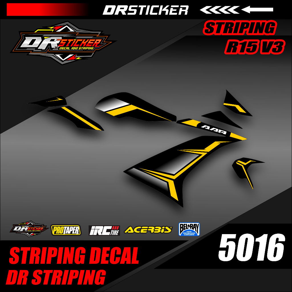 YAMAHA R15 V3 VARIATION STRIPING STICKER LIST YAMAHA R15 V3