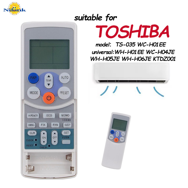 รีโมท Remote รีโมทแอร์ Toshiba TS-035 WH-H01EE WC-H04JE WC-H01EE WH-H05JE WH-H06JE KTDZ001