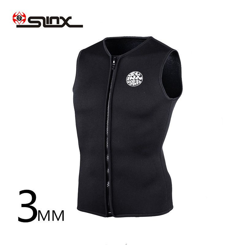 Slinx วิสตูสำหรับผู้ชาย ขนาด 3 มม., เสื้อกั๊กไมโครพีน แขนกุด อุ่น สไตล์ดําน้ํา และเซิร์ฟกิทซอร์ฟ