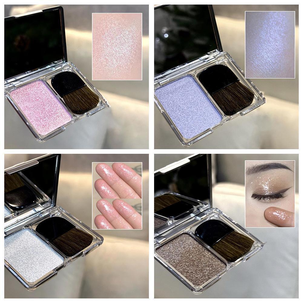Crystall Bright Gloss Powder Pearll Fine Flash Shadow Dual-use Blush Eye Blush แต่งหน้าสาว A0o8