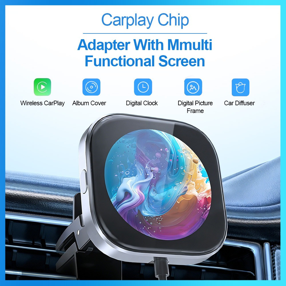CarplayClip อะแดปเตอร์ไร้สาย Carplay Converter เชื่อมต่ออย่างรวดเร็ว Plug and Play Diy Photo พร้อมจอ