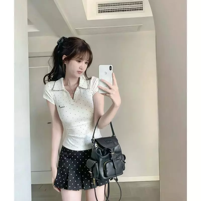Anata เสื้อสตรีสไตล์วินเทจอเมริกัน เนื้อผ้าบางเบา ตัดเย็บพอดีตัว ช่วยเสริมสรีระ เหมาะสำหรับสไตล์หวานร้อน thumbnail 3