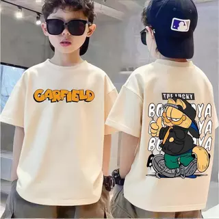 【จัดส่งภายใน 24 ชั่วโมง】 เสื้อยืดเด็ก / ลายการ์ฟิลด์ / ผ้าฝ้าย 100% / ขนาดเหมาะสำหรับเด็กอายุ 1-12 ปี