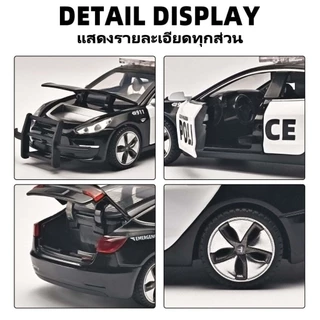 โมเดลรถ TESLA Model 3 Police 1:32 โมเดลรถตำรวจอัลลอย ทุกประตูเปิดได้ ของเล่นรถสำหรับเด็กผู้ชาย