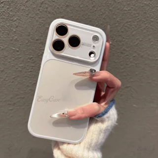 พร้อมโลโก้กระจกขนาดใหญ่ เอจี เคสโทรศัพท์ฝ้าสําหรับ ไอโฟน 17 16 15 14 13 มือโปร สูงสุด กันลื่นและป้องกันการตกกระแทกฝาหลัง