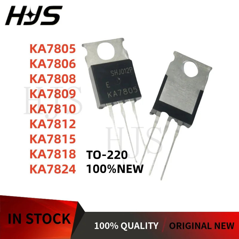 5PCS KA7805 KA7806 KA7808 KA7809 KA7810 KA7812 KA7815 KA7824 TO-220 Field Effect ทรานซิสเตอร์