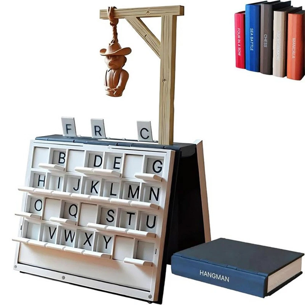PlayBook'd Hangman Game 3D Printed Foldable Book Board Game Portable Magnetic Word Strategy Game Tra