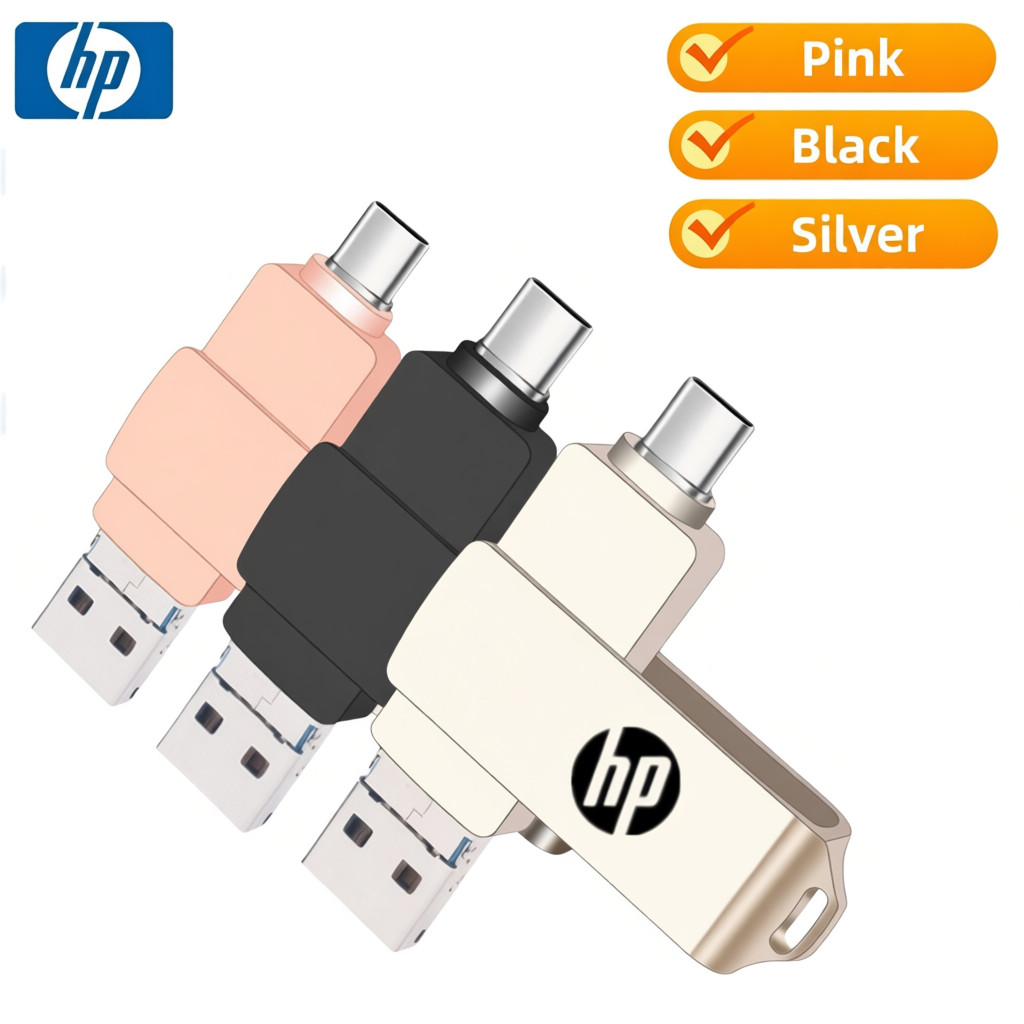 HP แฟลชไดรฟ์ 1TB 3 in 1 Flashdrive OTG USB iphone แฟลชไดรฟ์แฟลชไดรฟ์ 3.0 Thumbdrive U Disk Pendrive 