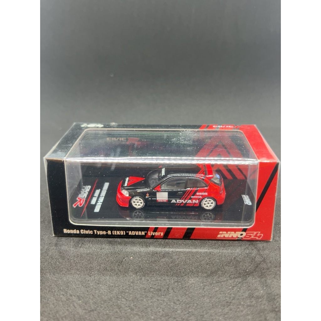 [สต๊อกพร้อม] 1: 64 INNO advan Honda CIVIC TYPE-R EK9 โมเดลรถอัลลอย Out of Print Adiwang ADVAN ภาพวาด