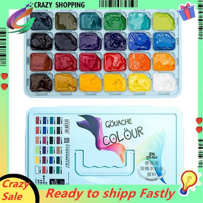 ชุดระบายสี Jelly Gouache 24 สี 30ML Art Beginner Concentrated Gouache Paint Replacement Pack Gouache