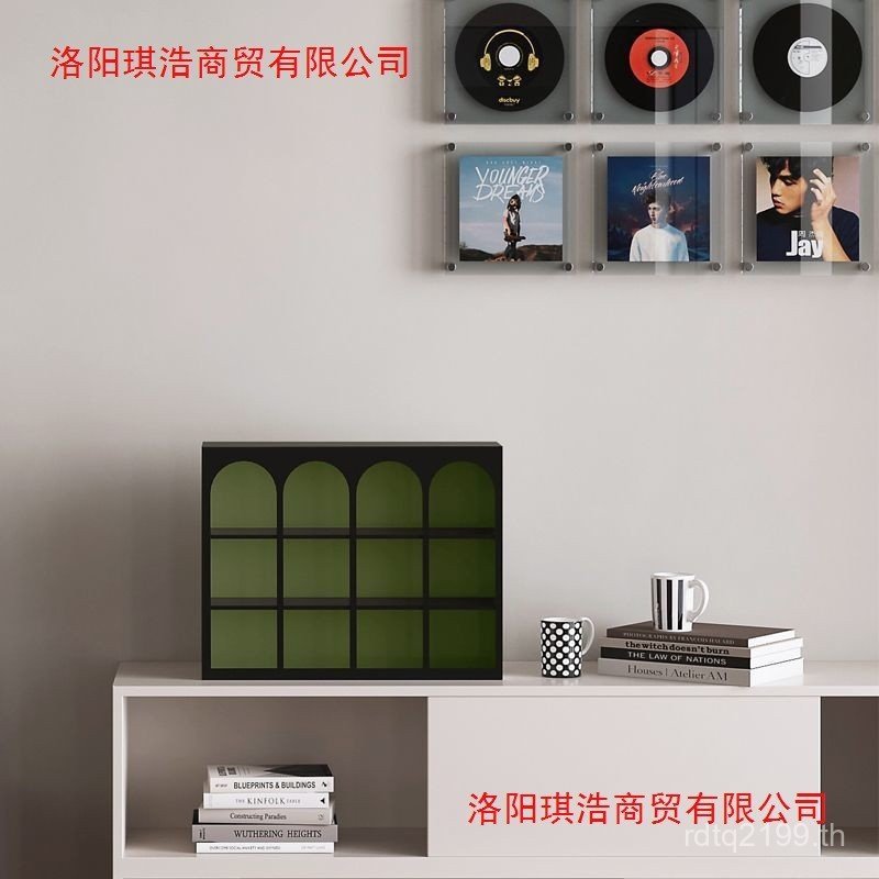 Lattice Multi-Small Display Rack ห้องนั่งเล่น Treasure Rack ถ้วยชั้นเก็บช่องสีดํา Rack สไตล์ยุคกลาง 