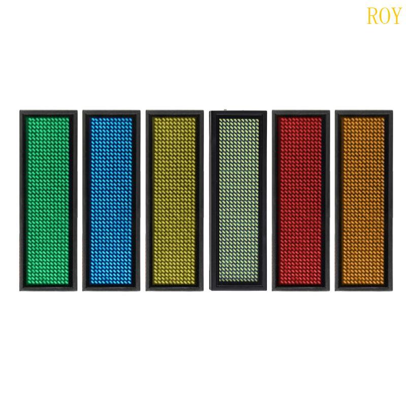 ROY แท็กชื่อ LED 44x11 พิกเซลหน้าจอนามบัตร LED แบบชาร์จไฟได้พร้อมสาย USB