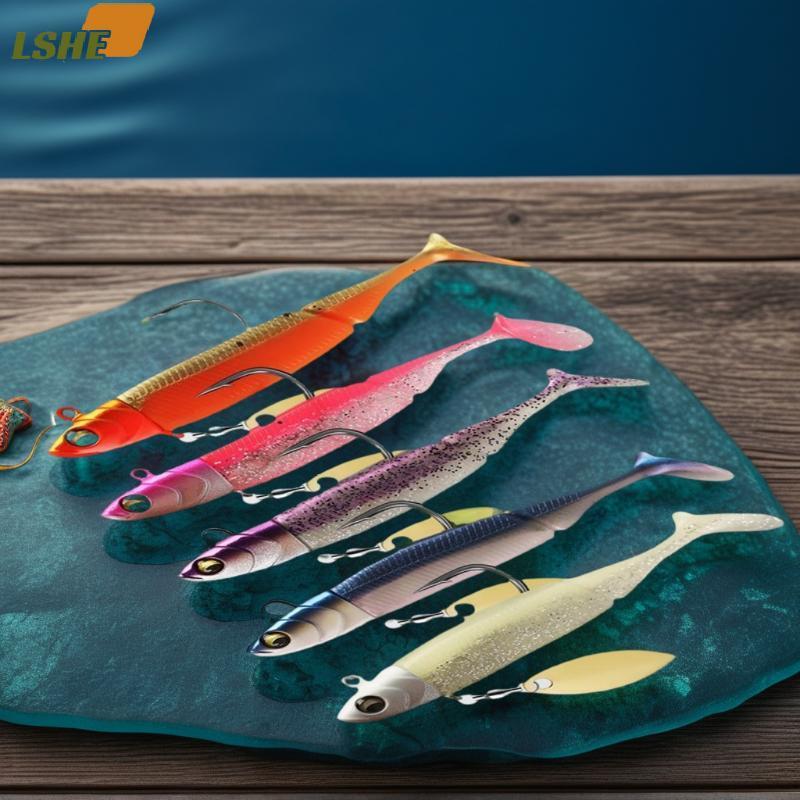 [LSHE] Glow-In-The-Dark T-Tail Lead Set 9.5cm 20g Single Hook Glitter Bionic Bait เหยื่อตกปลาทะเลใหม