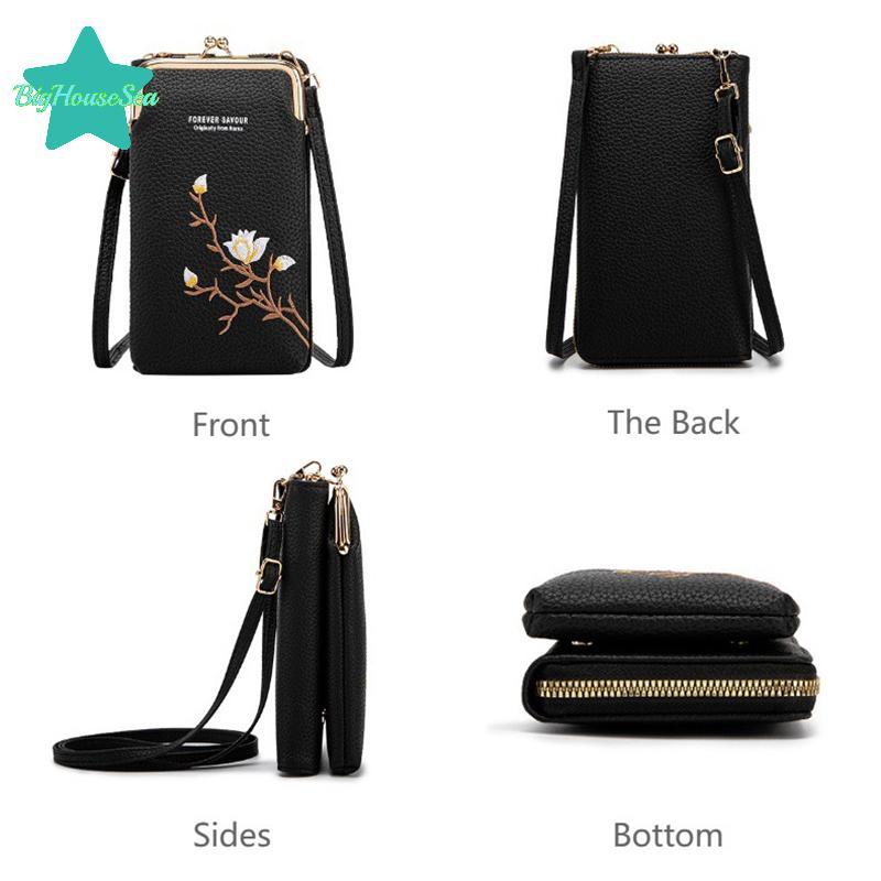 [Sea-t] Women Sling Cross-Body Wallet With Mobile Phone Holder, Crossbody Phone Purses For Women, Cr