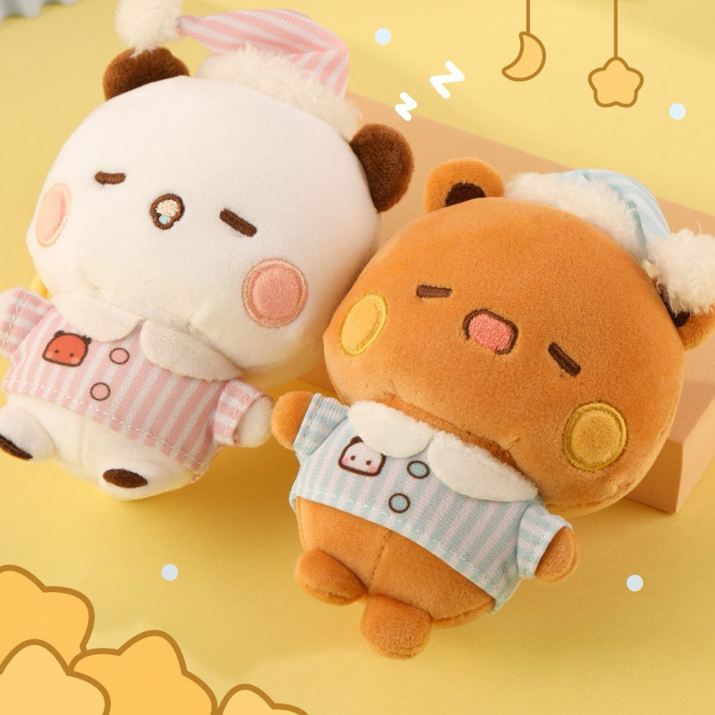 ใหม่ Yier และ Bubu Dudu หมีชุดนอนสไตล์ตุ๊กตาพวงกุญแจน่ารัก Sleepy สัตว์แขวนเครื่องประดับกระเป๋าเป้สะพายหลัง Charm RC-FUN