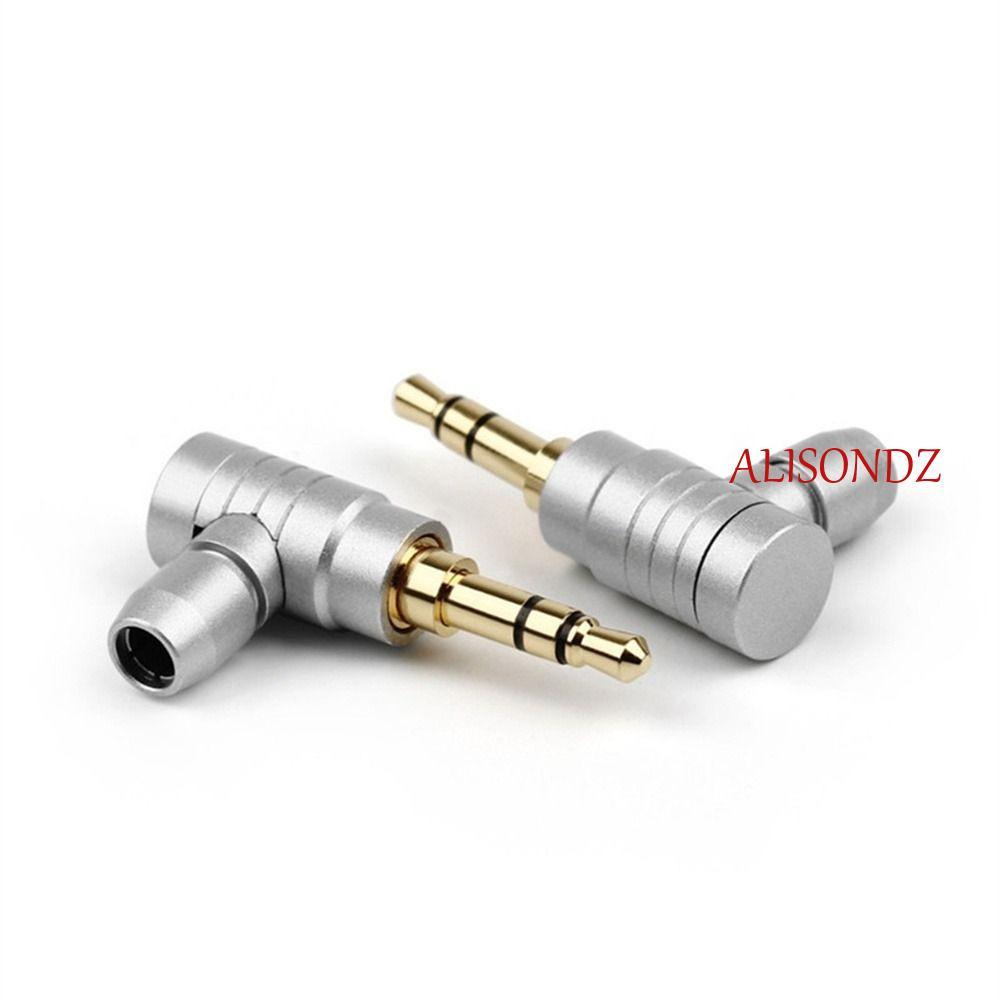 ALISONDZ ปลั๊กแจ็ค 3.5 มม.ชุบทองทนทานตัวแปลง AUX ตัวเชื่อมต่อหูฟังปลั๊กหูฟัง Conector ขั้วต่อสายไฟ L