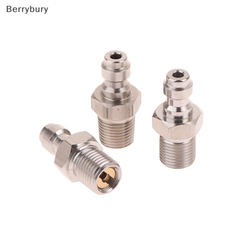 Berrybury ชาย Connector 8 มม.ชายด้าย Qui Connect วาล์ว PCP บรรจุวาล์ว M10x1 1/8NPT 1/8BSPP สําหรับปั