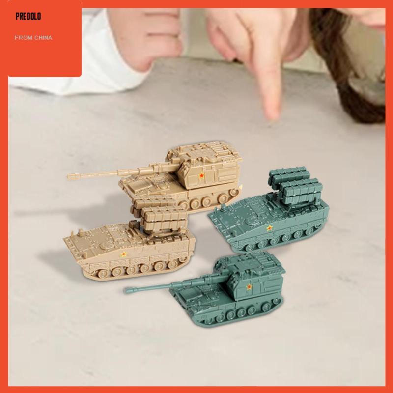[Predolo] 4x 1: 144 Montent Tank Model, Wheel Vehicle Model, Ornament, Tank Model, 4D Model for Boys