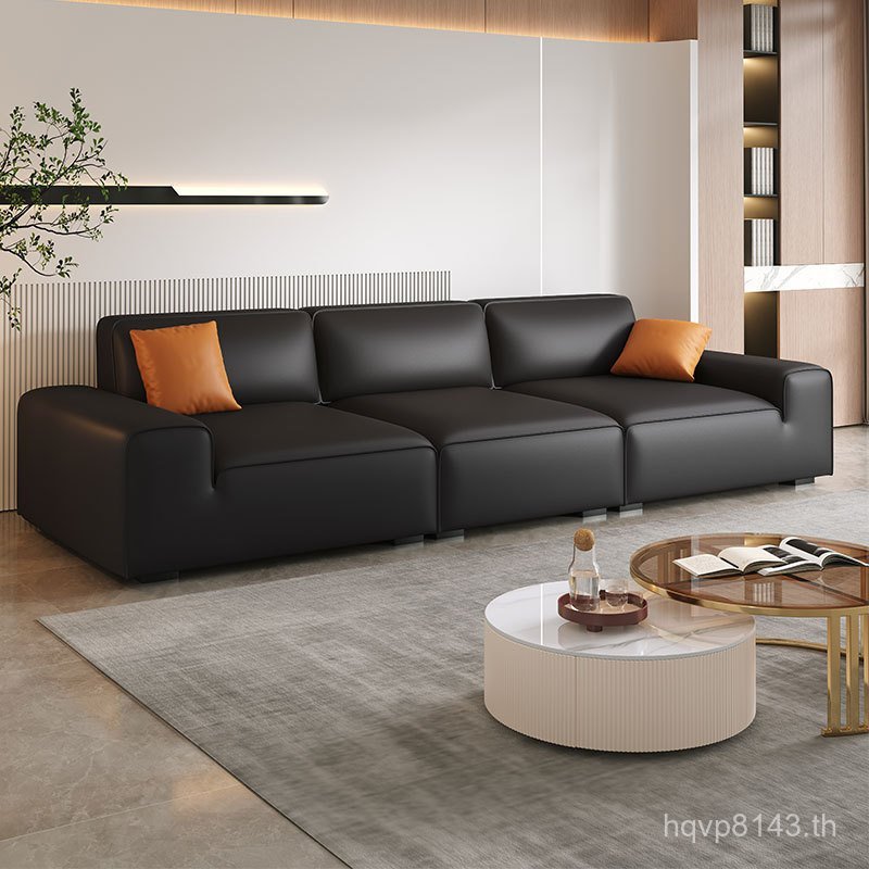 Jane Cats Claw ตรงสีดําหรูหราเต้าหู้บล็อกโซฟาขนาดใหญ่ห้องนอนสไตล์ห้องนั่งเล่น ps888#牛极牛皮小户型 AP2E
