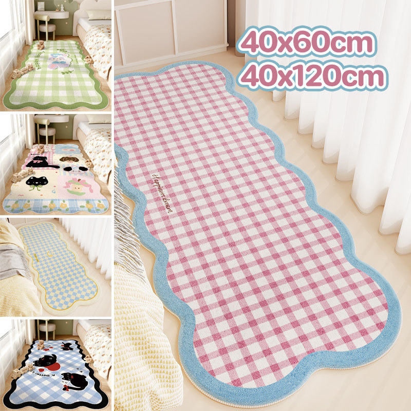 COD พรมข้างเตียง 40x60/40x120cm นุ่มหนากันเย็น ทนสกปรกป้องฝุ่น สำหรับห้องนอน