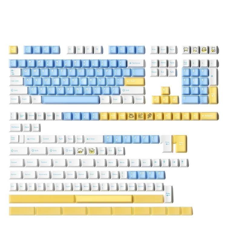 XVX Lemon Sky / Quantum Star Keycaps โปรไฟล์เชอร์รี่ PBT + PC Double Shot Keycap 216 คีย์