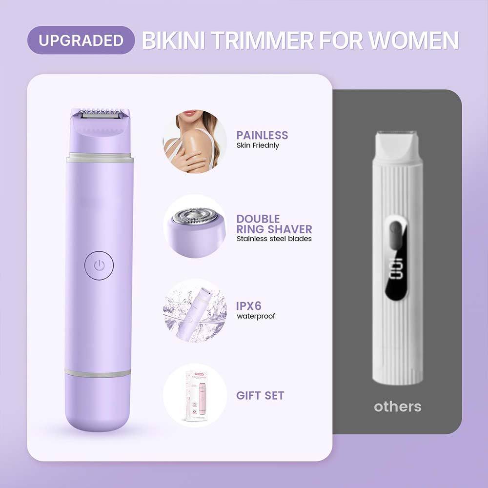 Electric Bikini Trimmer for Women Waterproof Double Head Shaver