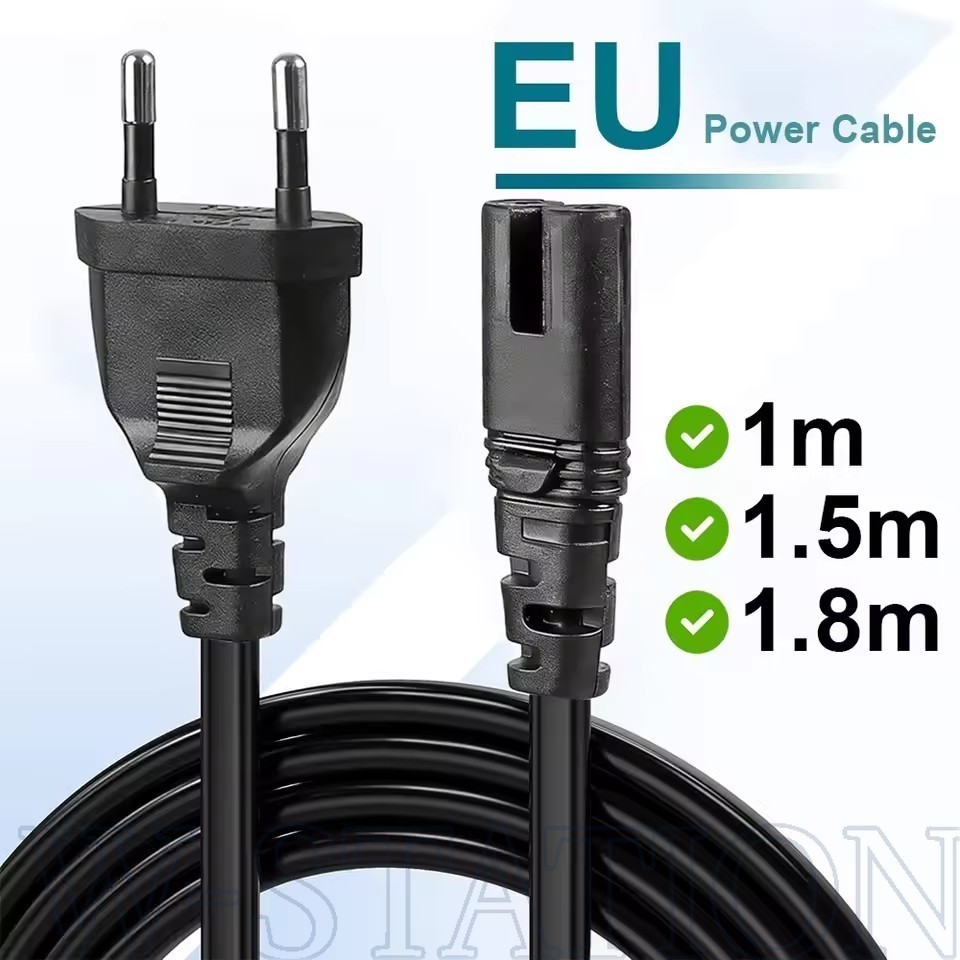 ยุโรป 2 Pin To C7 สายไฟ - ปลั๊ก EU 2-Prong สาย AC ปลั๊กสายไฟ - สําหรับคอมพิวเตอร์ แล็ปท็อป ทีวี - IE