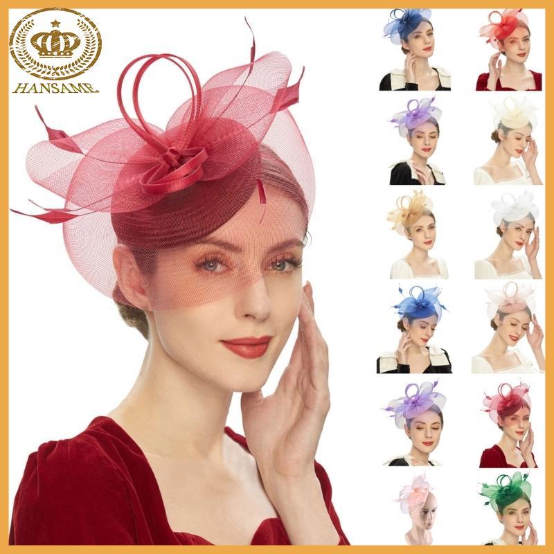 HAN หมวก Fascinator หรูหรา 20s Tophat ทุกการแข่งขันสําหรับเจ้าสาวงานแต่งงาน