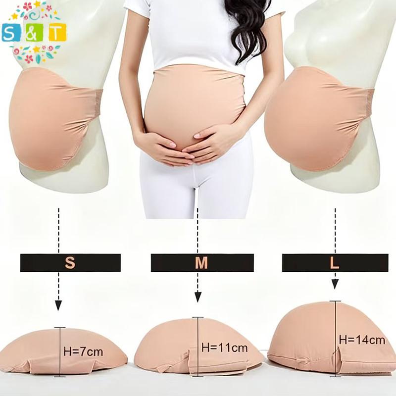 [S&T] ท้องตั้งครรภ์ปลอมระบายอากาศนุ่มน้ําหนักเบาเหมือนจริงสวมใส่ง่ายท้องปลอม Bump สําหรับบทบาทเล่นท้องตั้งครรภ์เทียม {th}